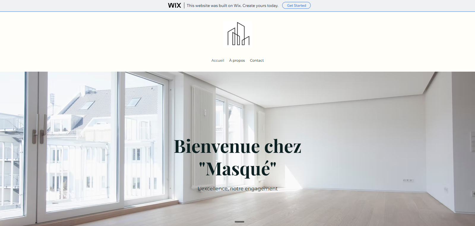 Site cuisiniste daté avec bandeau Wix