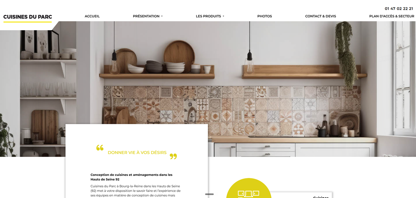 Cuisines du Parc, ancien site sur ordinateur
